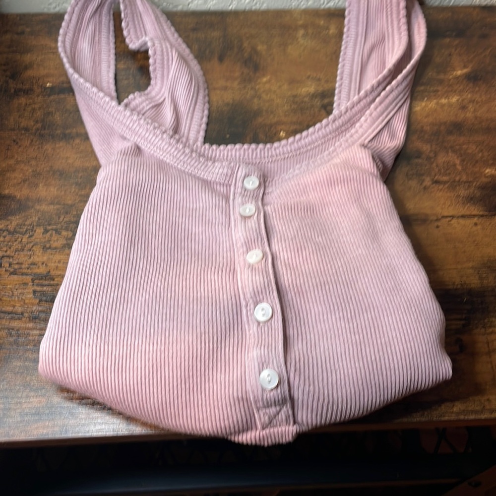 Aerie Henley tank top light mauve like new.